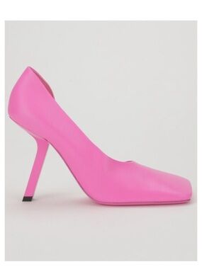 Balenciaga Hot Pink Square Toe Pumps Size EU 36.5 (Fits 37) Brand New